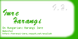 imre harangi business card